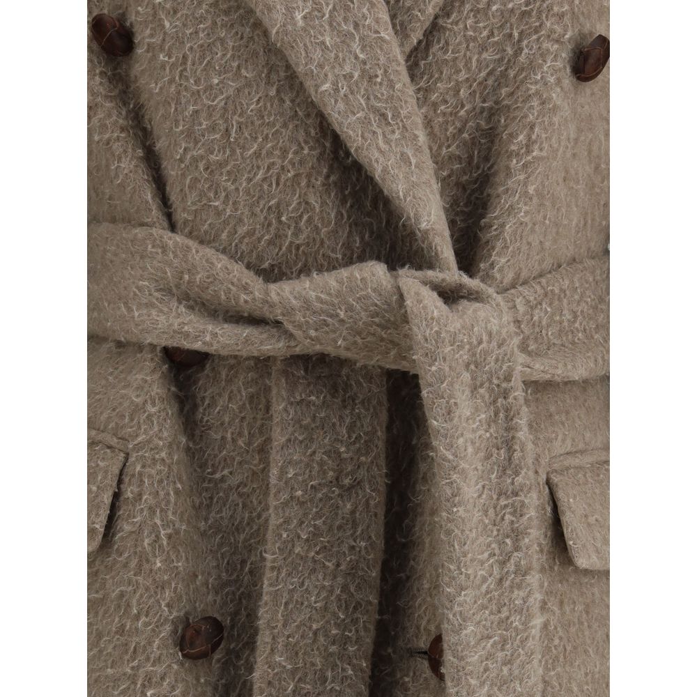 Beige Fleece Wool Coat