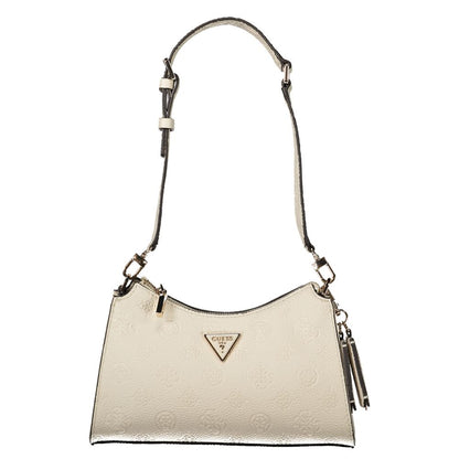 Beige Polyethylene Women Handbag