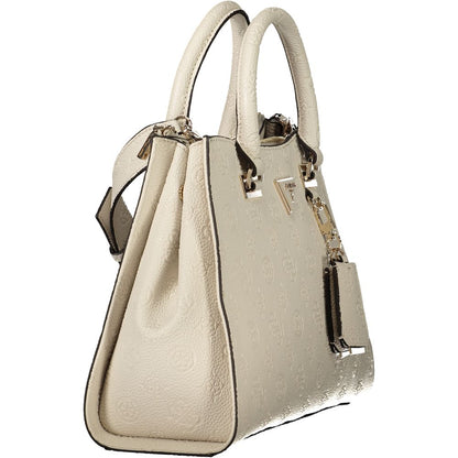 Beige Polyethylene Women Handbag