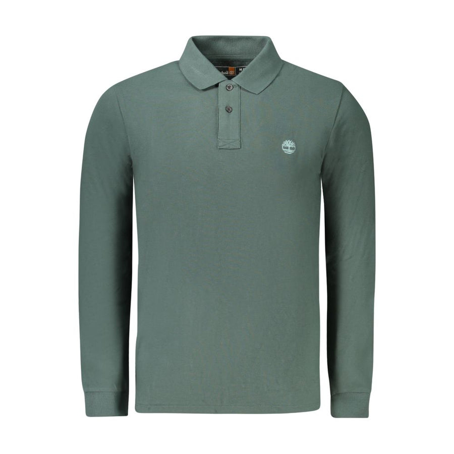 Green Cotton Men Polo Shirt