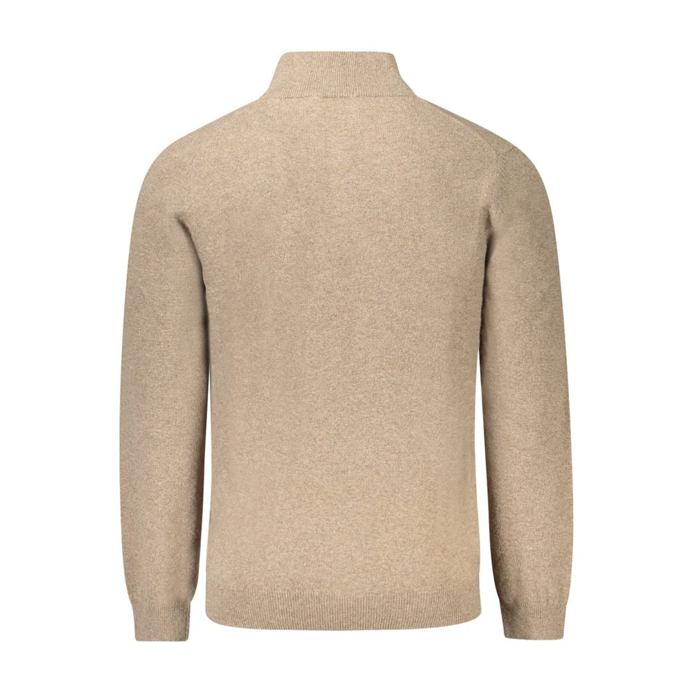 Beige Wool Men Sweater