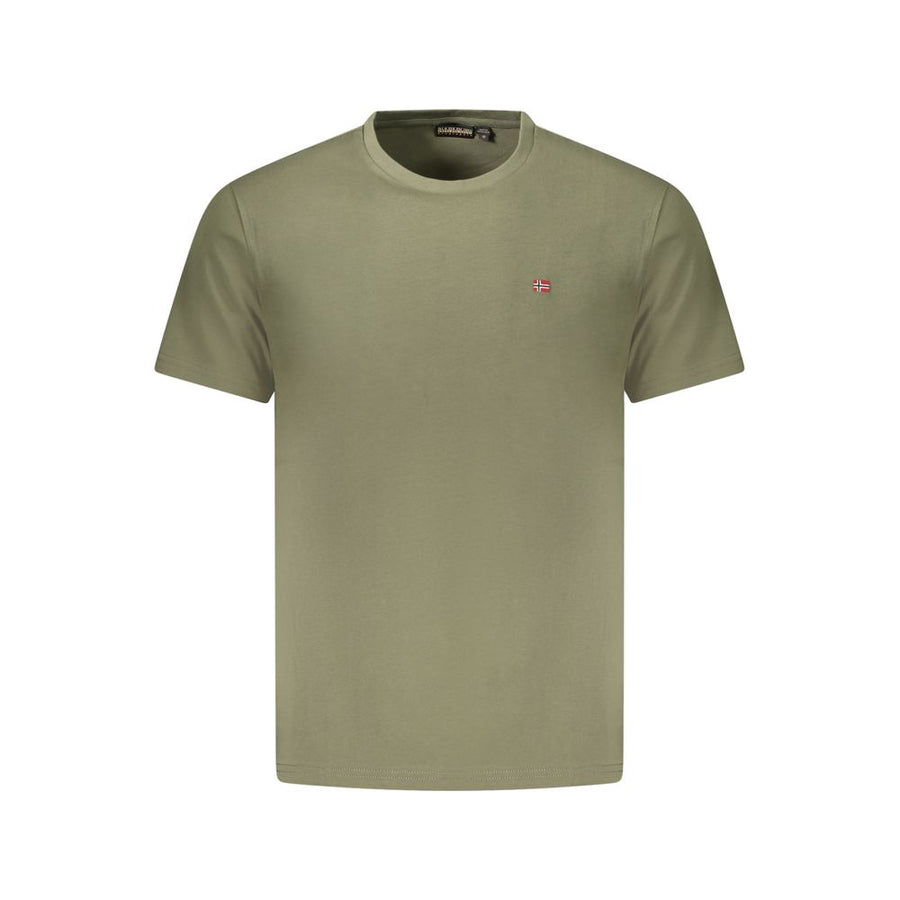 Green Cotton Men T-Shirt