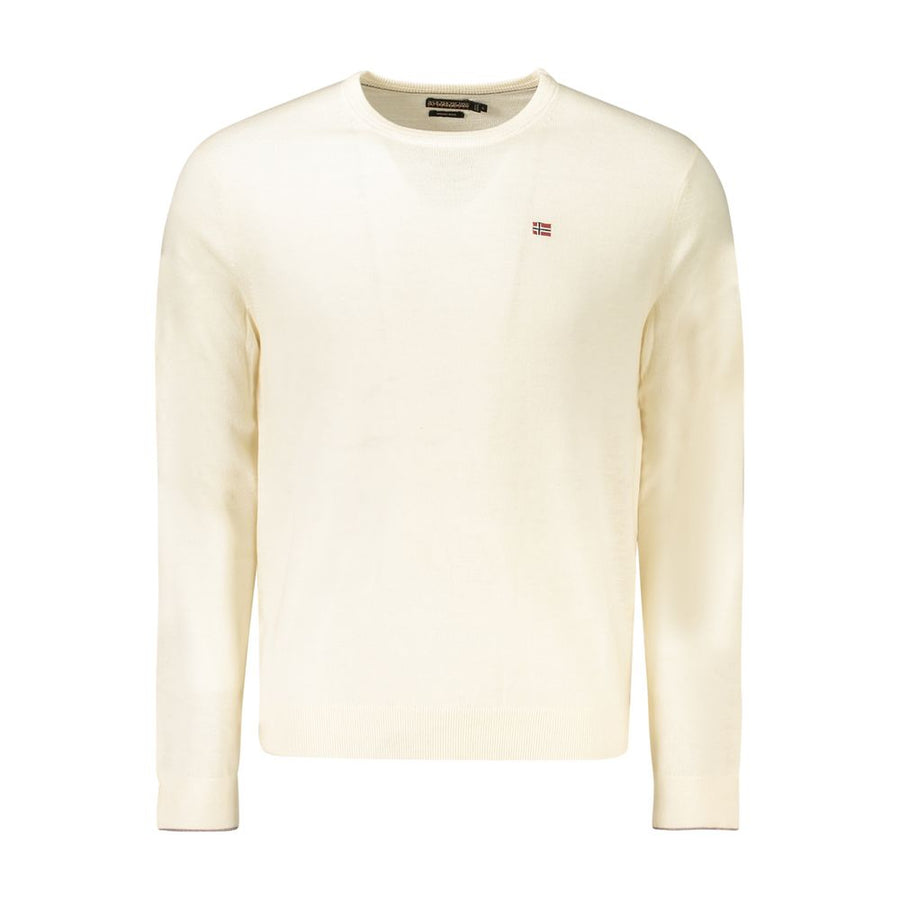 White Wool Men Sweater
