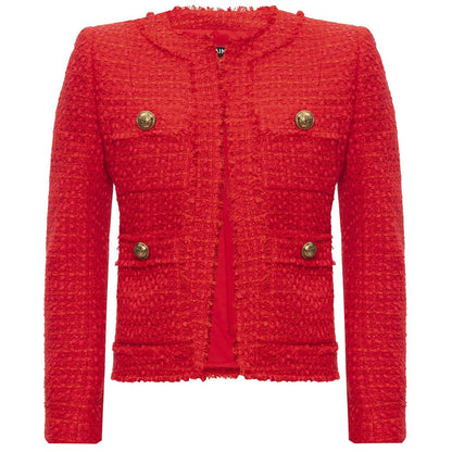 Red Wool Women Blazer