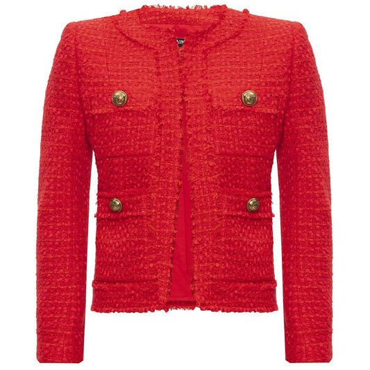 Red Wool Women Blazer
