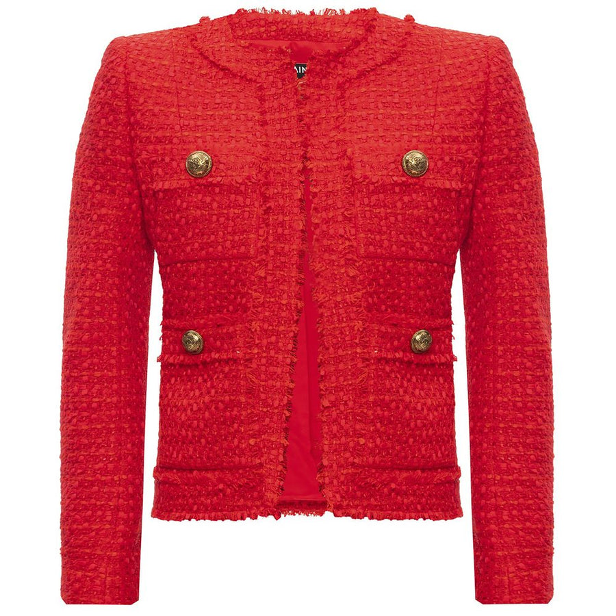 Red Wool Women Blazer