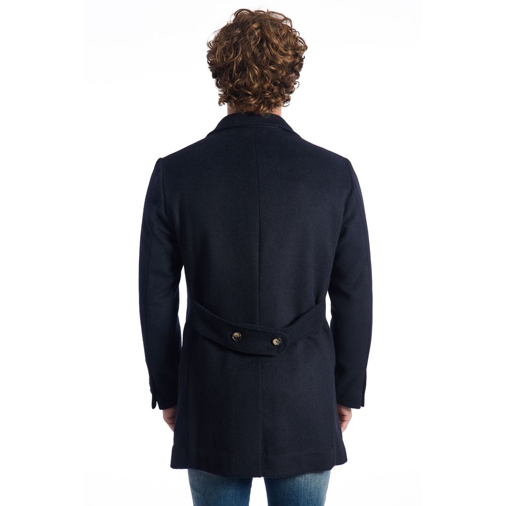 Blue Wool Men Jacket