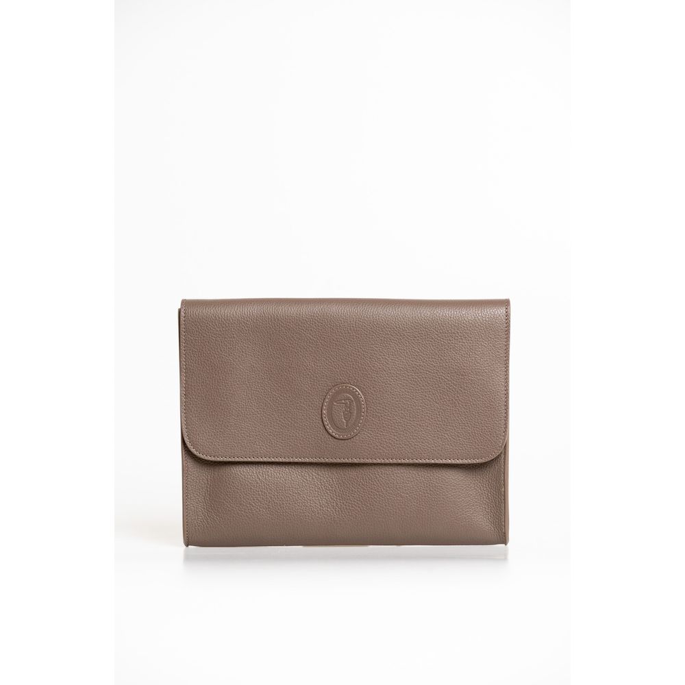 Brown Polyester Men Clutch