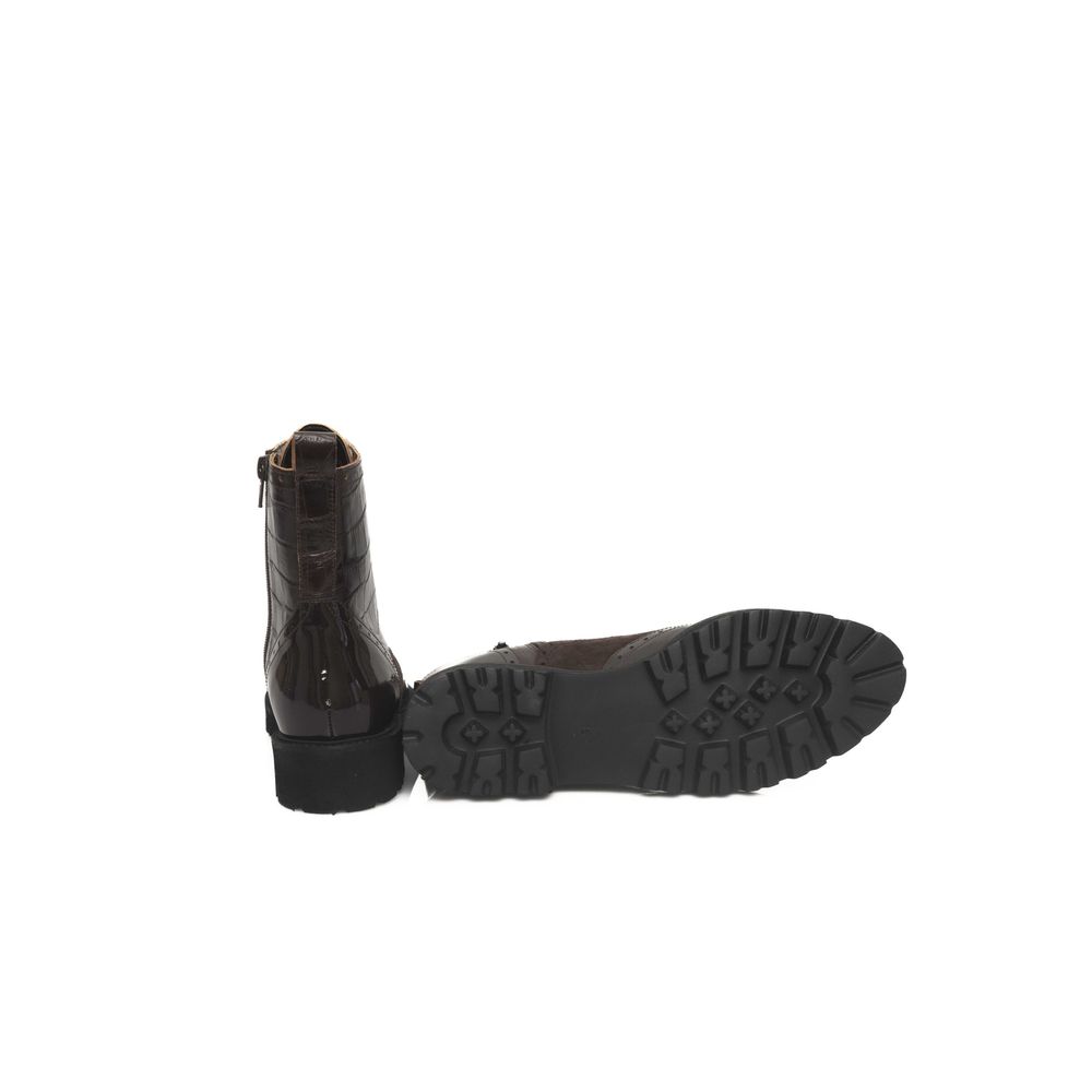 Brown Leather Women Boot