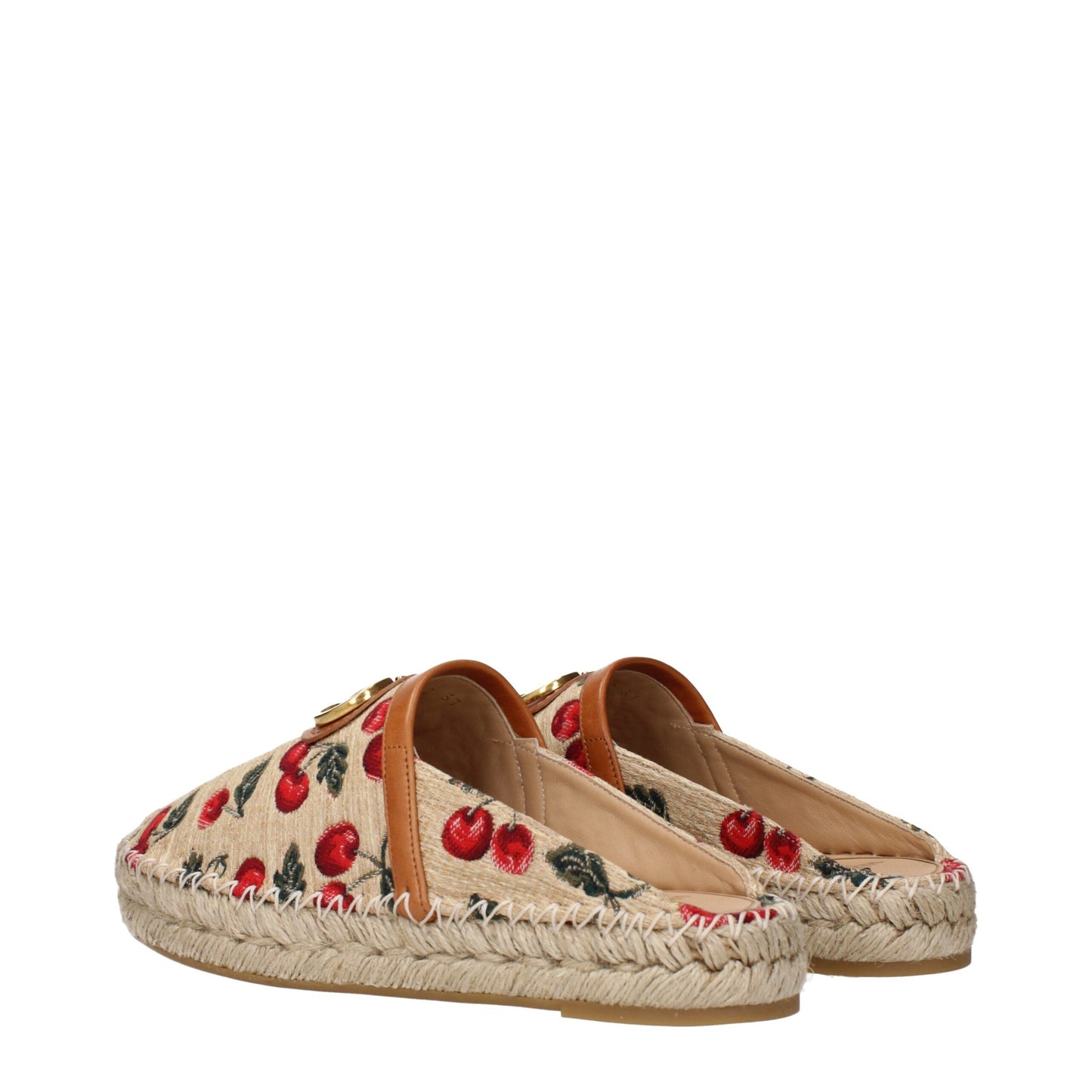Beige Raffia Slippers