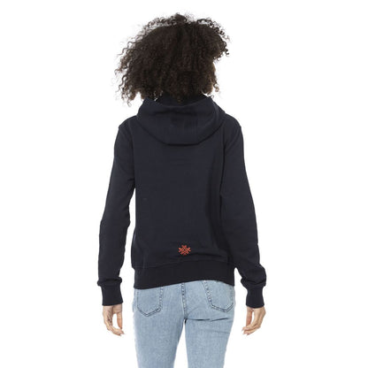 Blue Cotton Women Sweatshirt