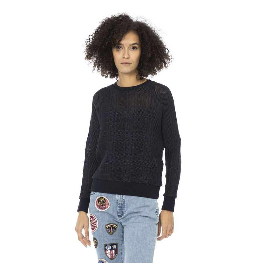 Blue Cotton Women Shirt