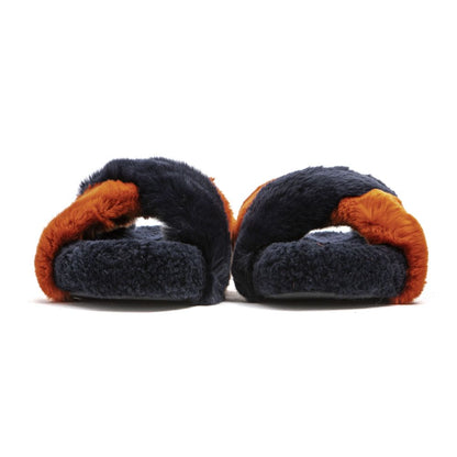 Blue Rabbit Fur Sandal
