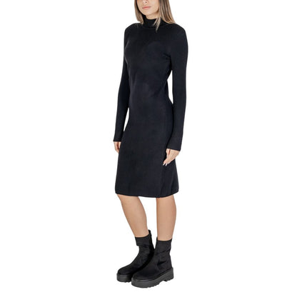 Black Viscose Midi Dress