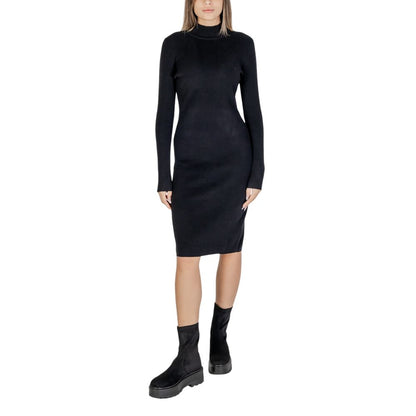 Black Viscose Midi Dress