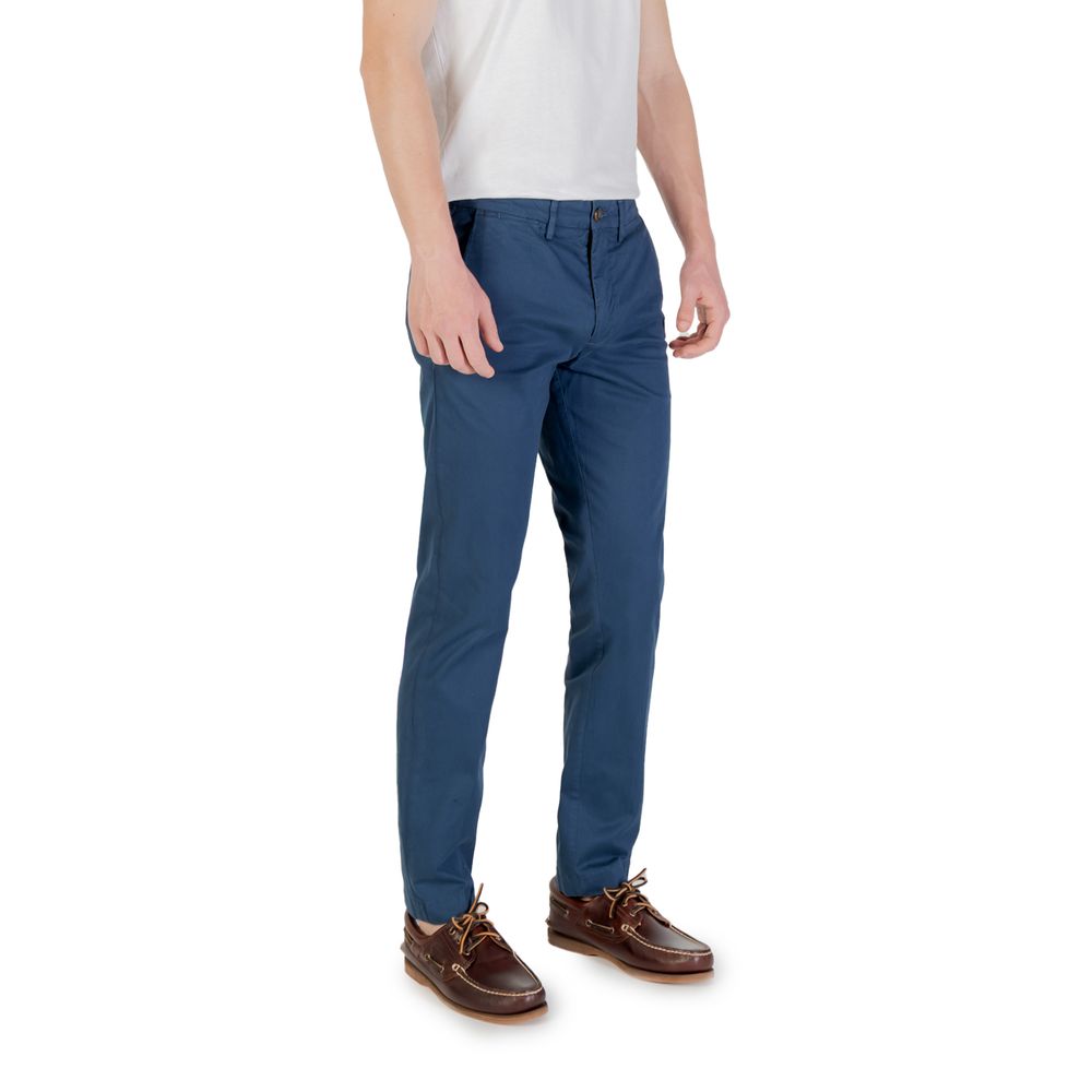 Blue Cotton Skinny Pant