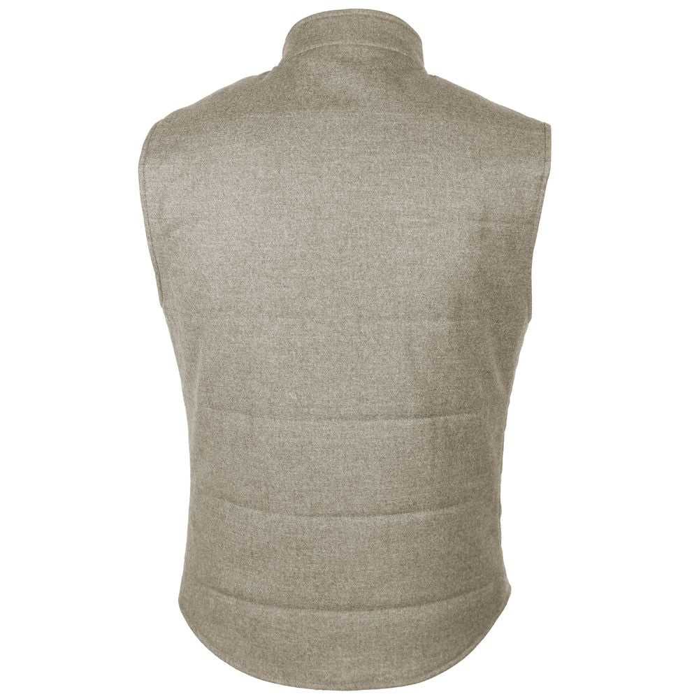 Beige Wool Sleveless Jacket