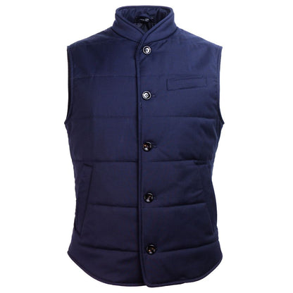 Blue Wool Men Vest