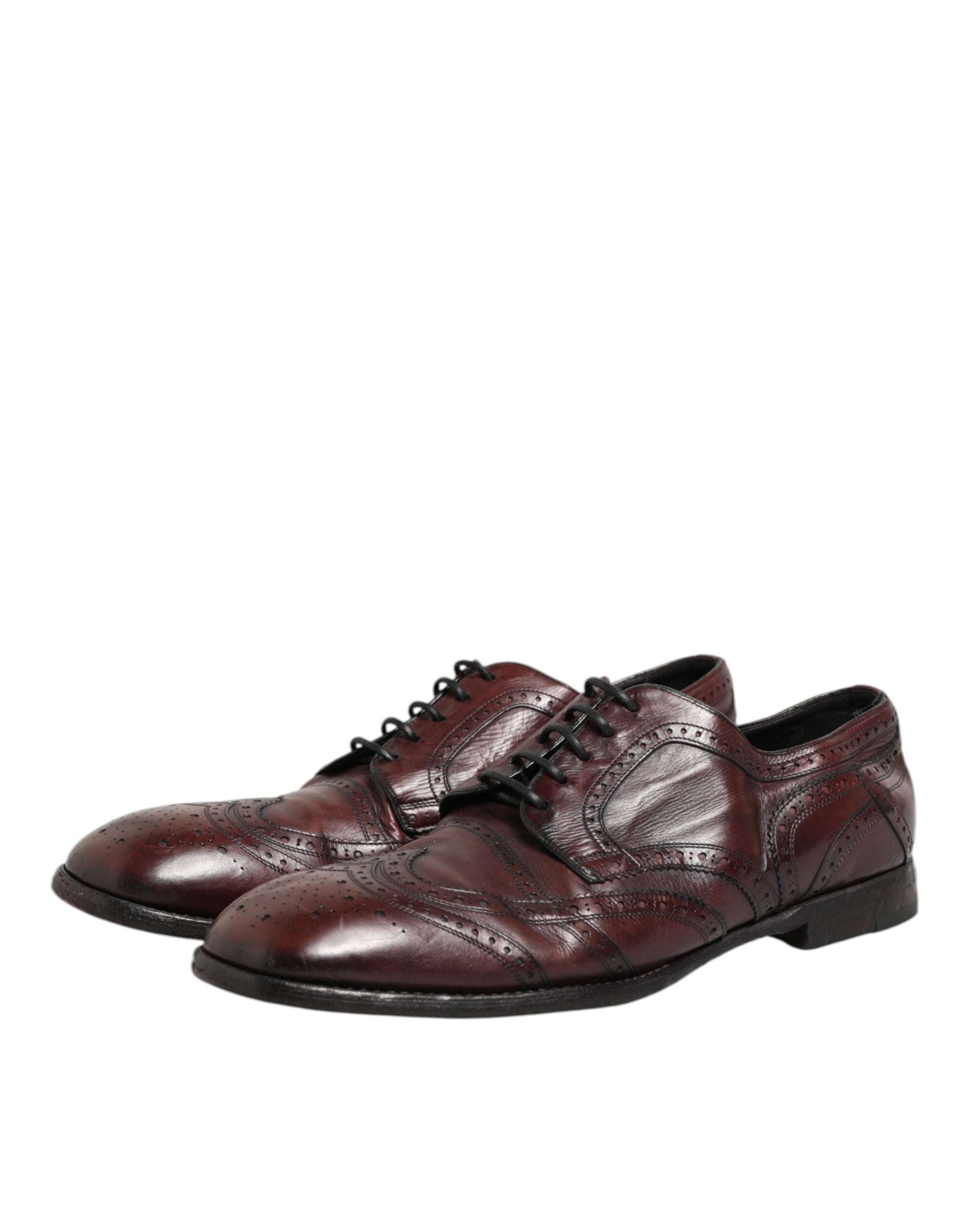 Bordeaux Leather Lace Up Dress Derby Shoes