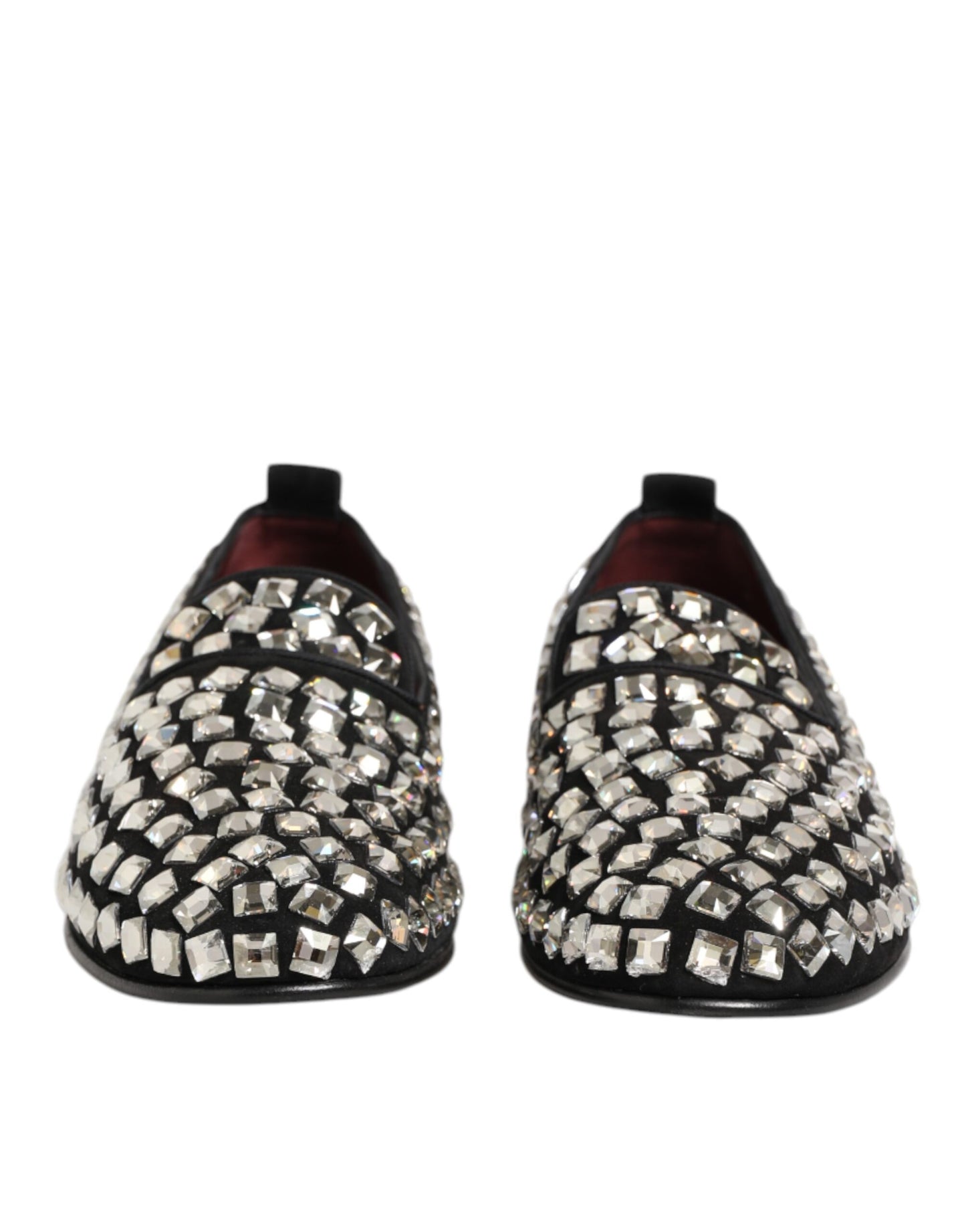 Black Suede Crystals Loafers Men Dress Shoes