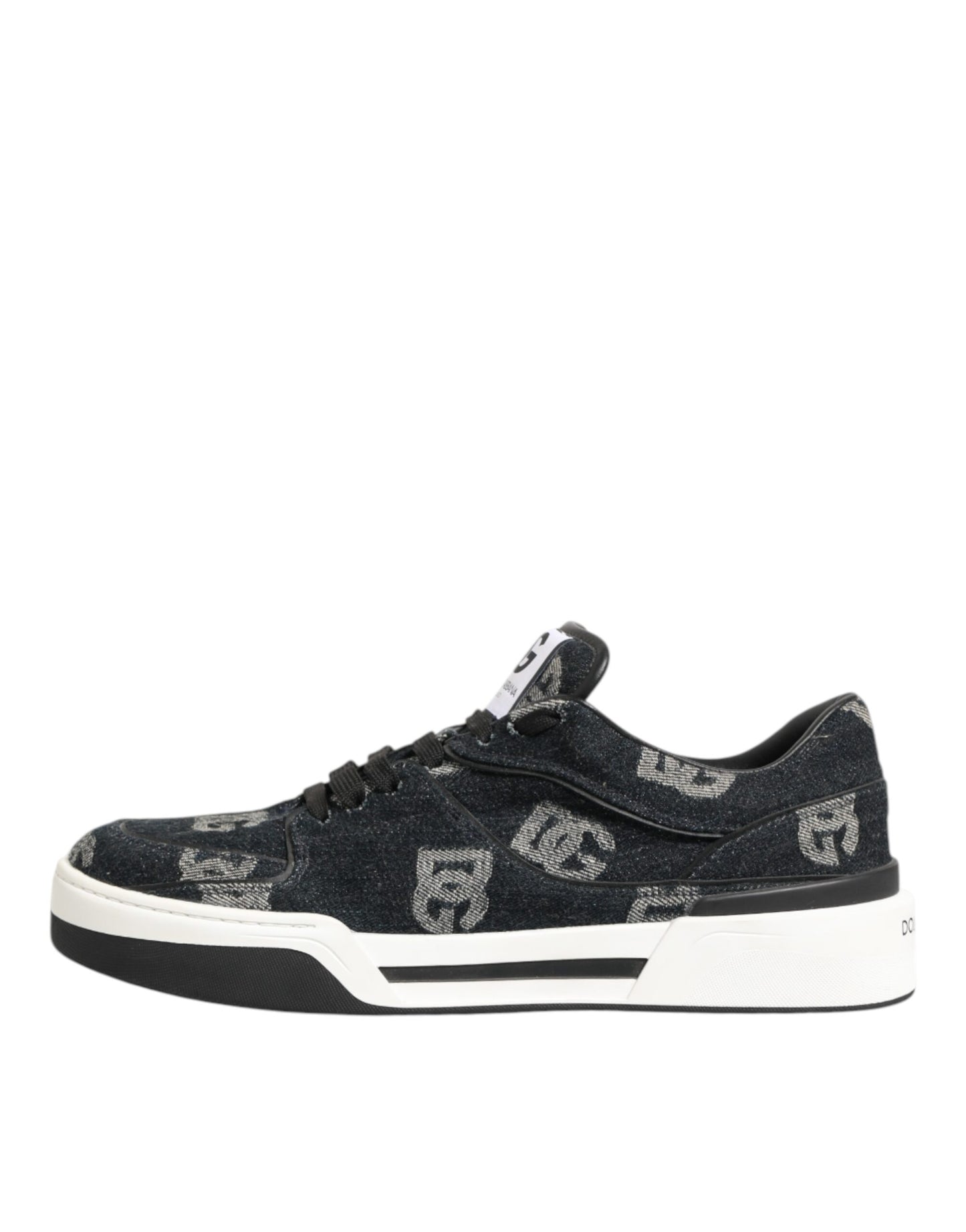 Blue Cotton Denim Logo Low Top Sneakers Shoes