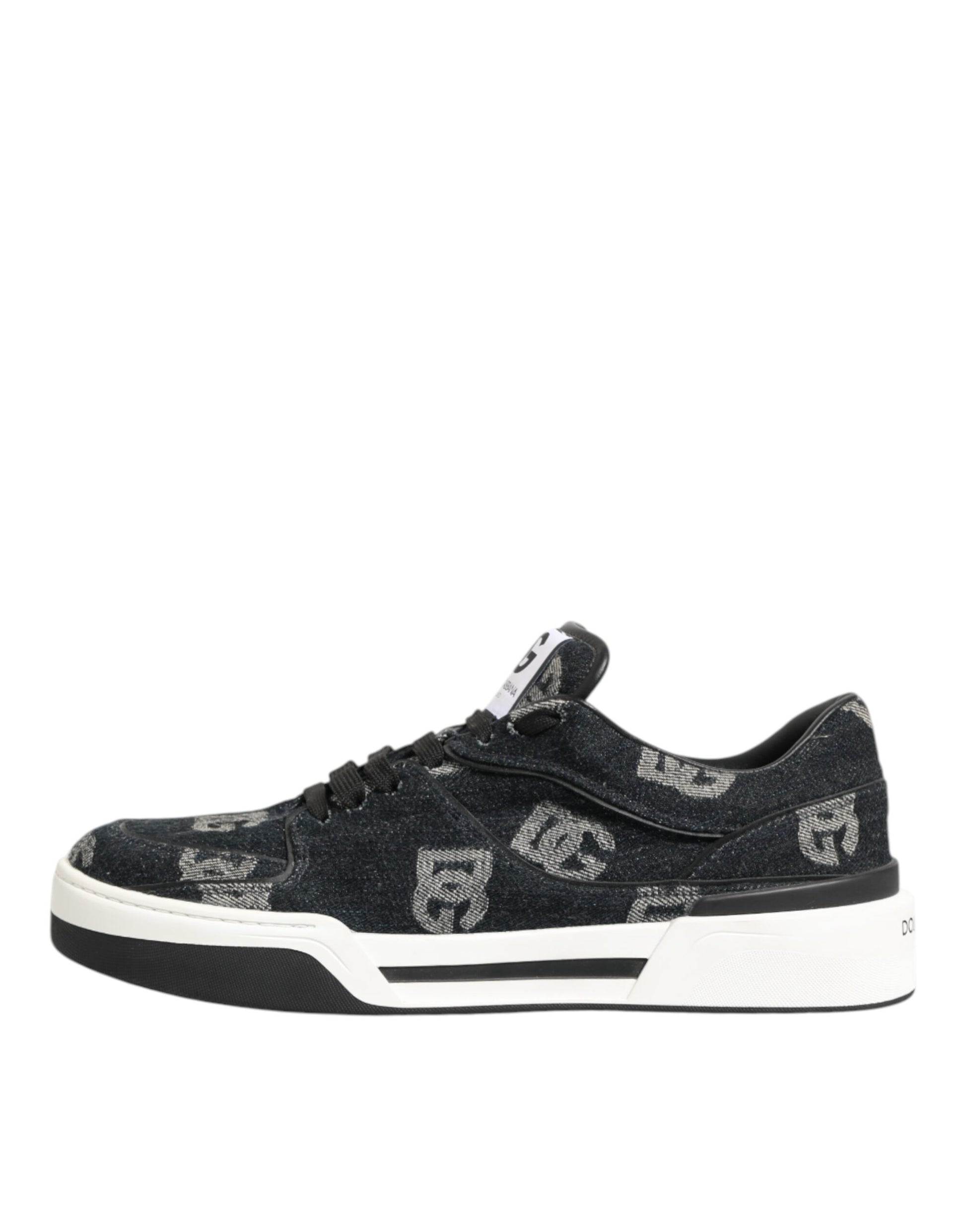 Blue Cotton Denim Logo Low Top Sneakers Shoes