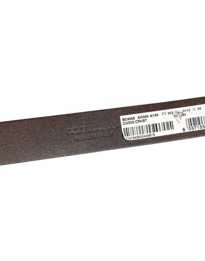 Brown Classic Gold Metal Logo Buckle Men Belt