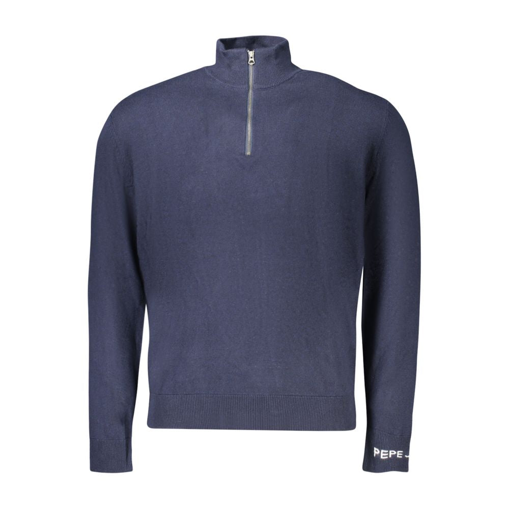 Blue Cotton Men Sweater