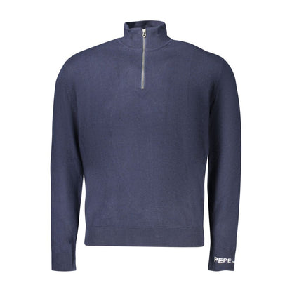 Blue Cotton Men Sweater