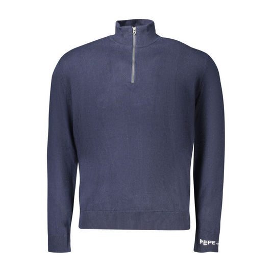 Blue Cotton Men Sweater