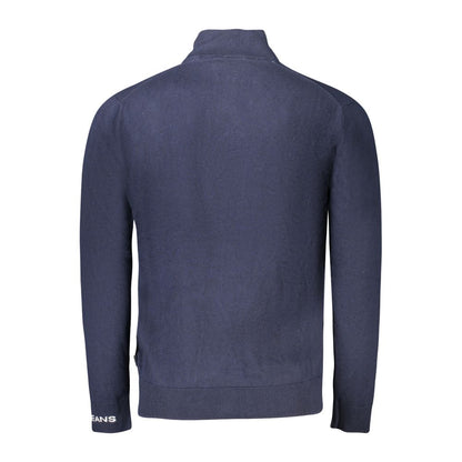 Blue Cotton Men Sweater