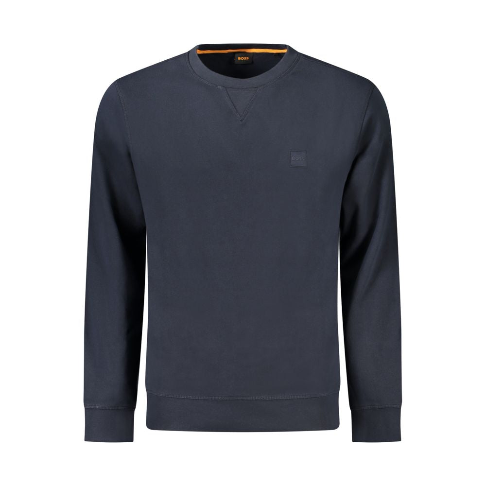 Blue Cotton Men Sweatshirt