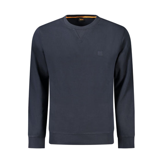 Blue Cotton Men Sweatshirt