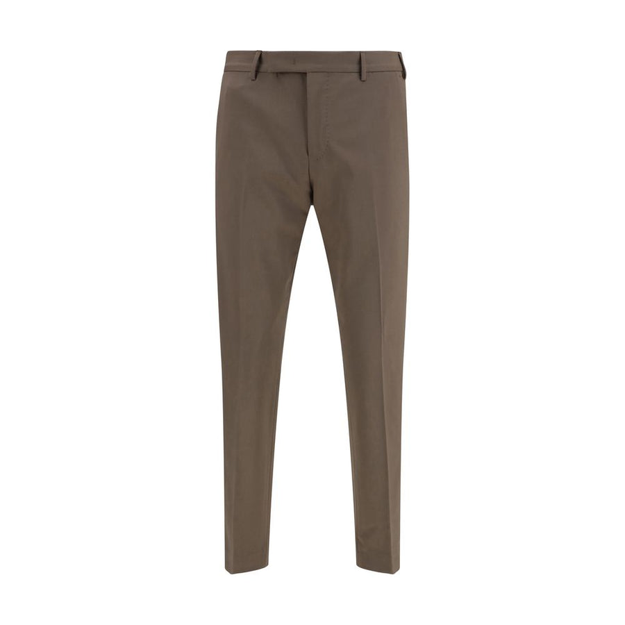 Brown Fleece Wool Casual Pants