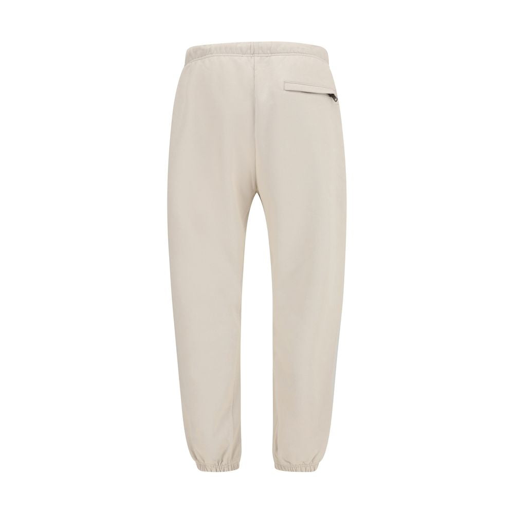 Beige Cotton Athletic Pants
