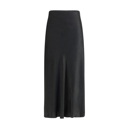 Black Acetate Midi Skirt