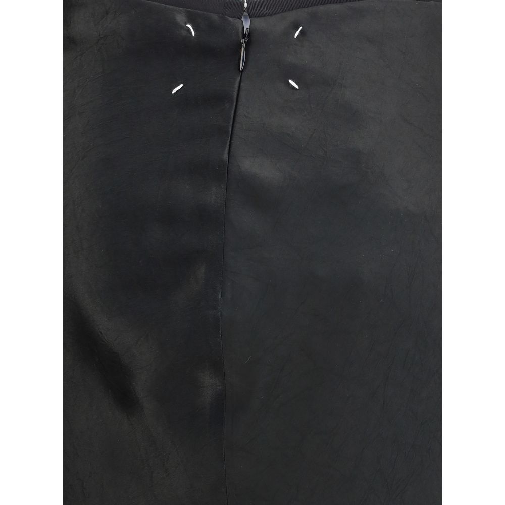 Black Acetate Midi Skirt