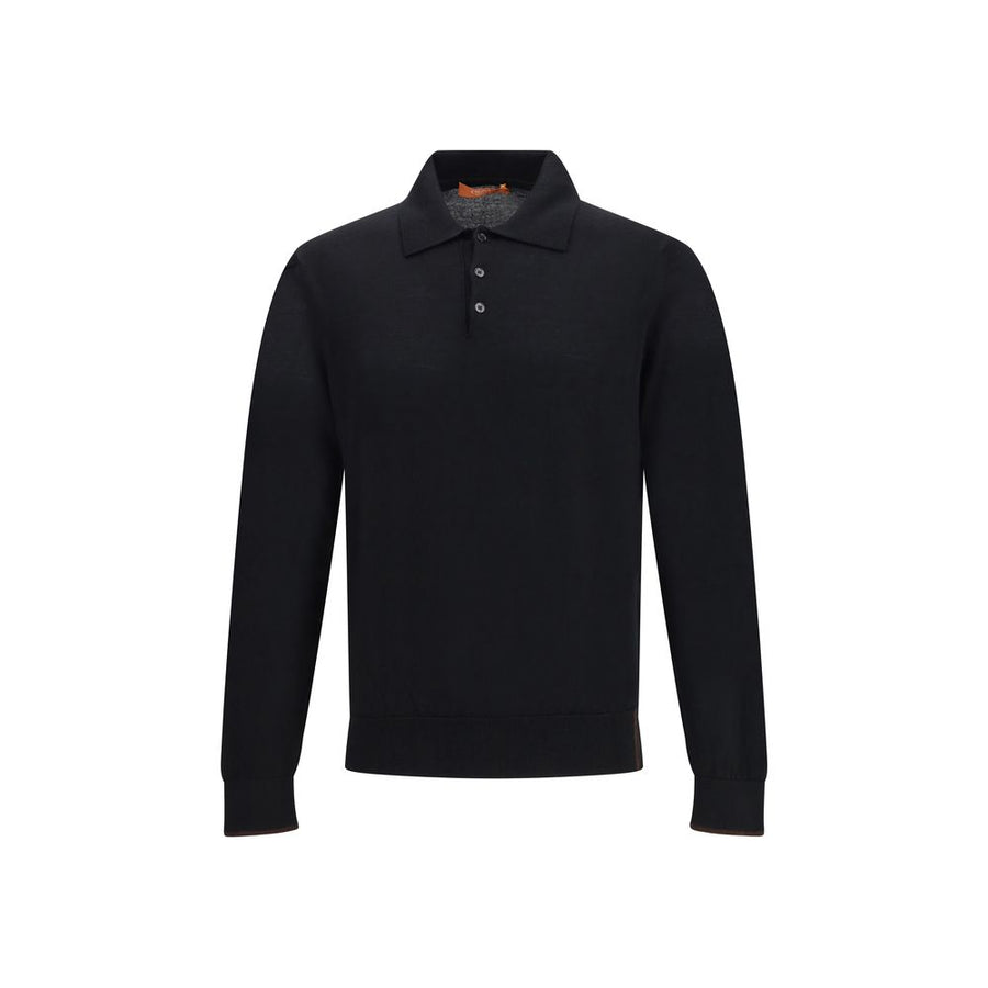 Knitted Long Sleeved Polo Shirt