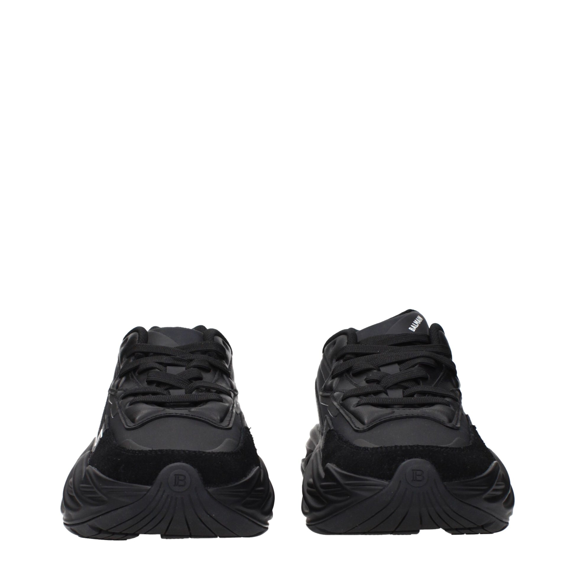 Black Leather Athletic Sneakers