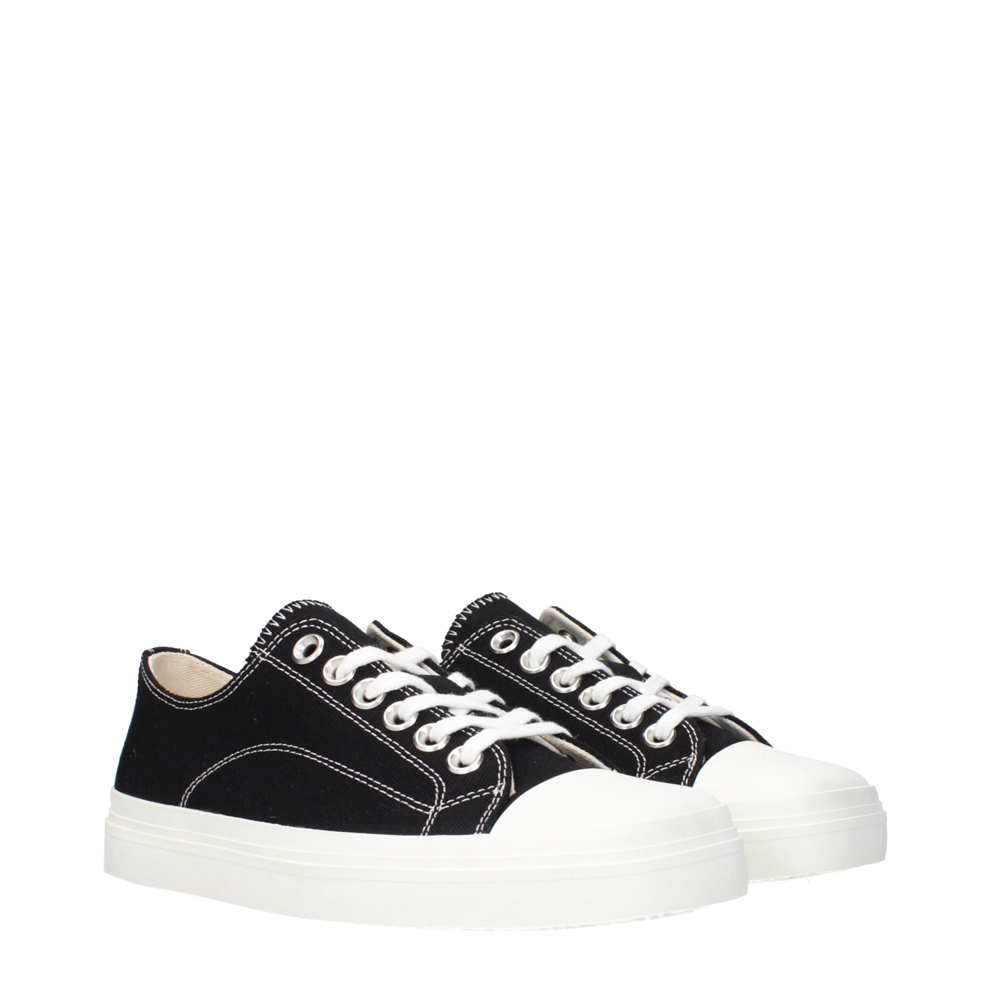 Black Fabric Low Tops