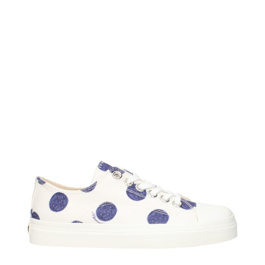 White Fabric Low Tops