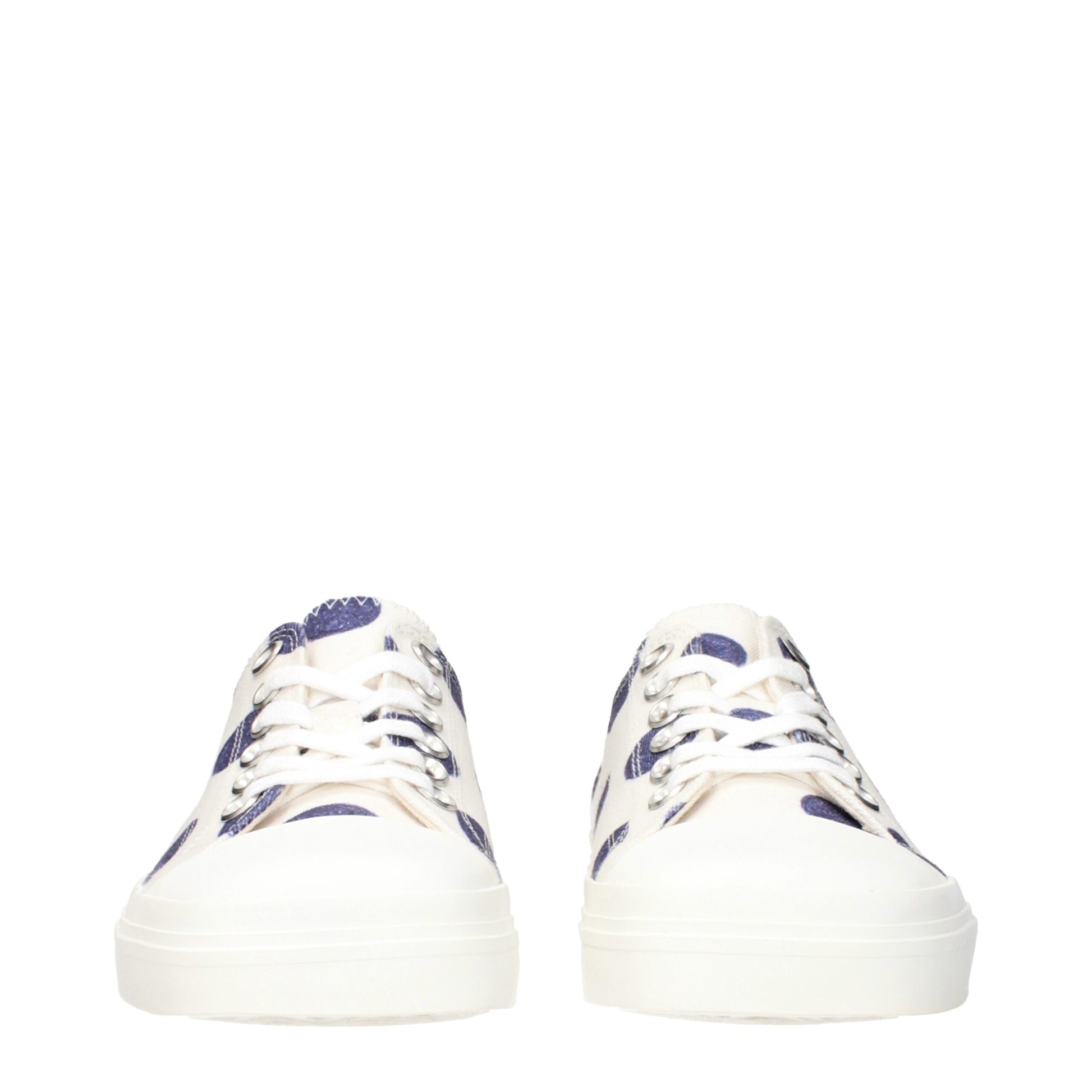 White Fabric Low Tops