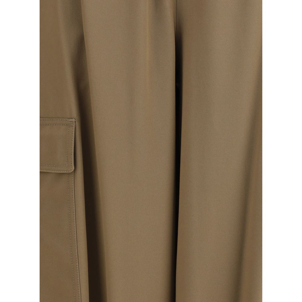 Beige Cotton Cargo Pants