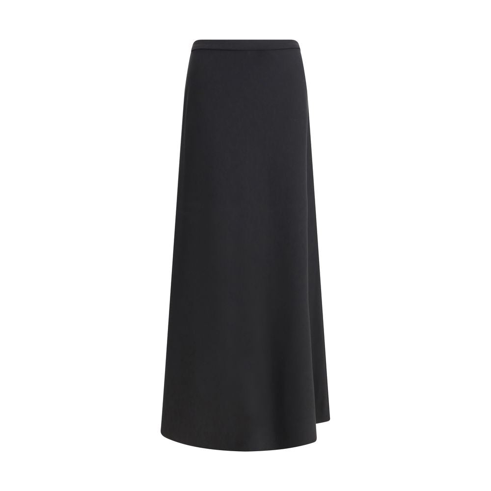 Black Viscose Long Skirt