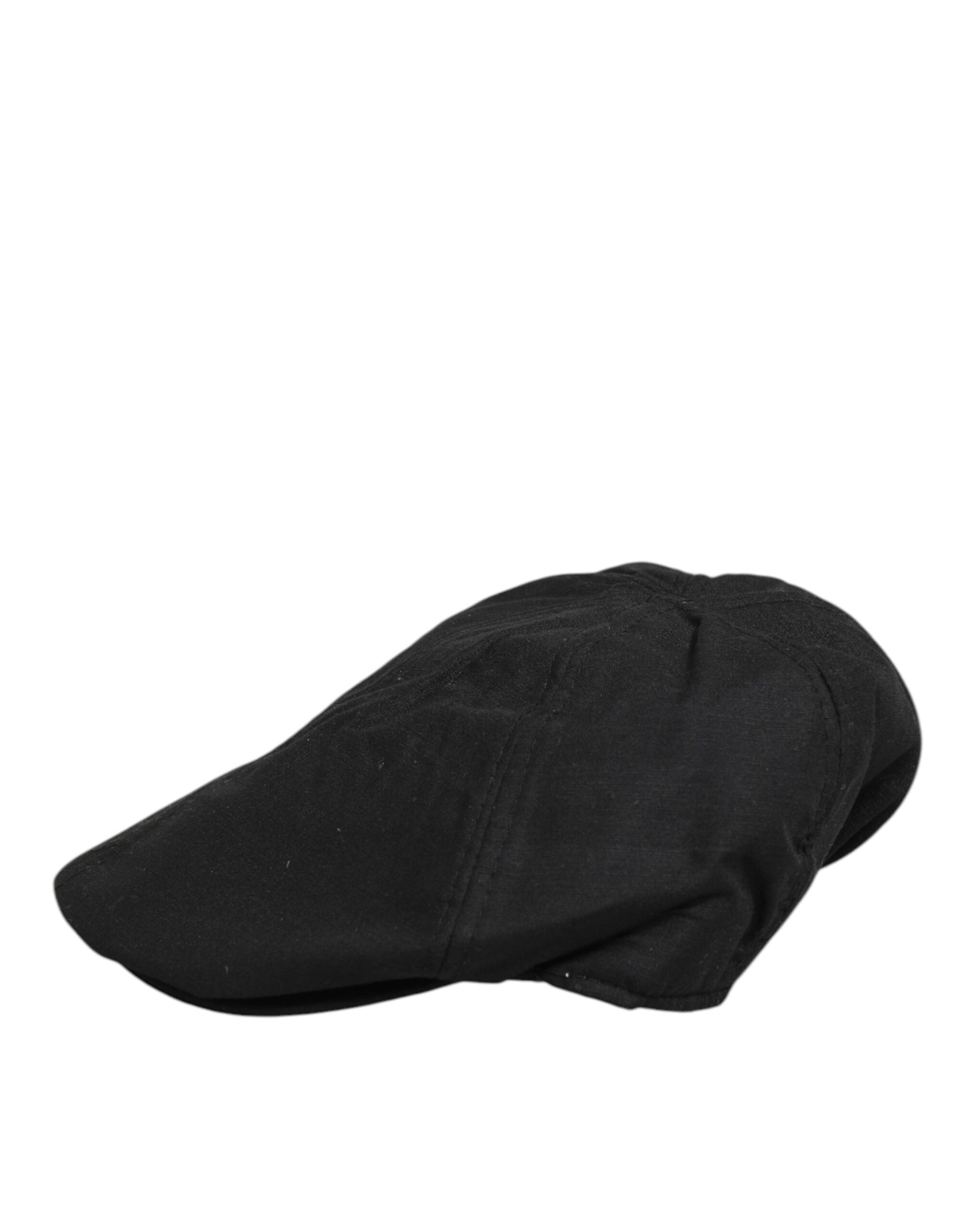 Black Cotton DG Logo Newsboy Cloth Capello Hat