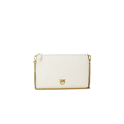 Cream Leather Clutch Bag