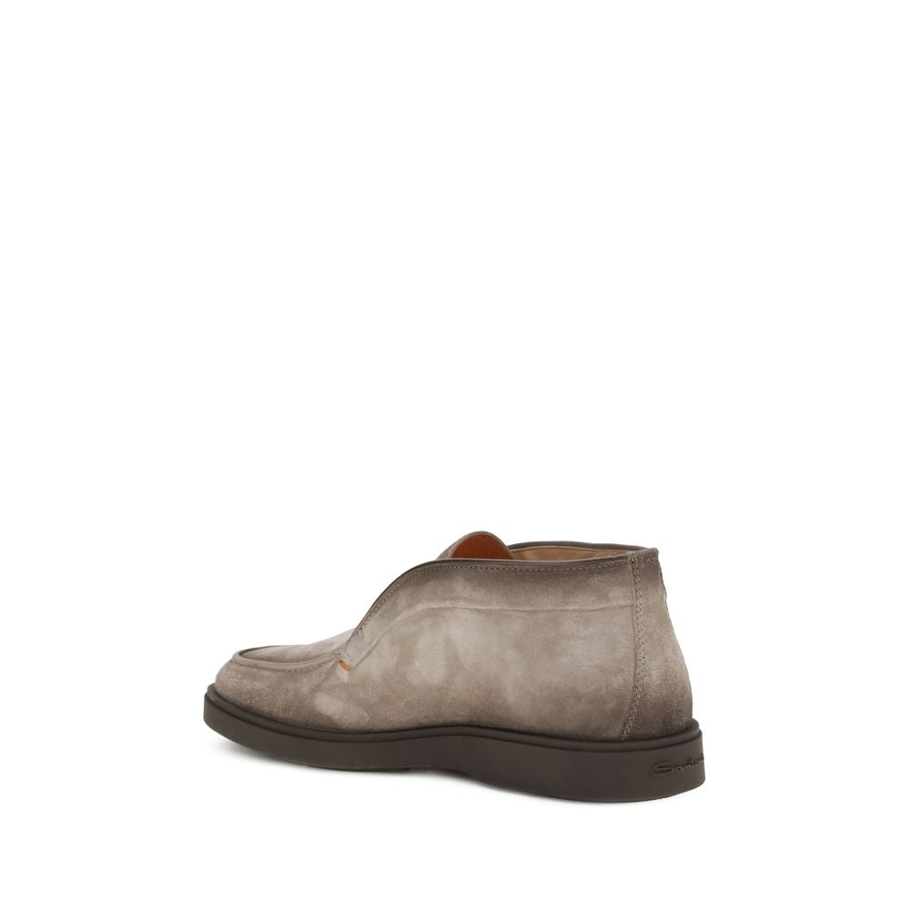 Gray Calf Leather Bos Taurus Ankle Boots