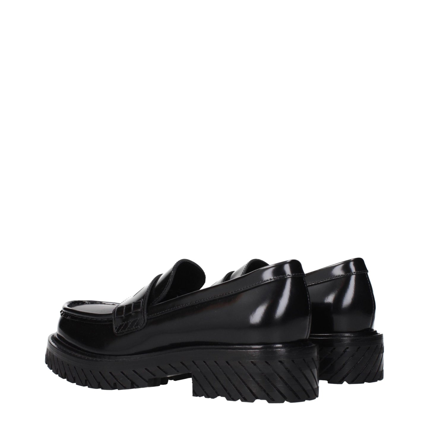 Black Leather Slip-On Loafers