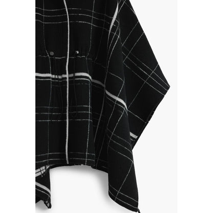 Black Wool Women Poncho