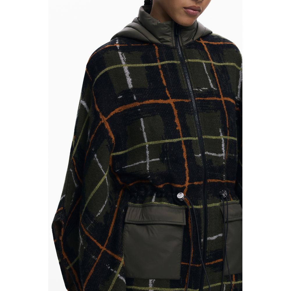 Green Polyester Women Poncho